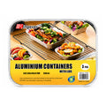 BANDEJAS DE ALUMINIO 26 X 19 X 6  3 UNIDADES DP