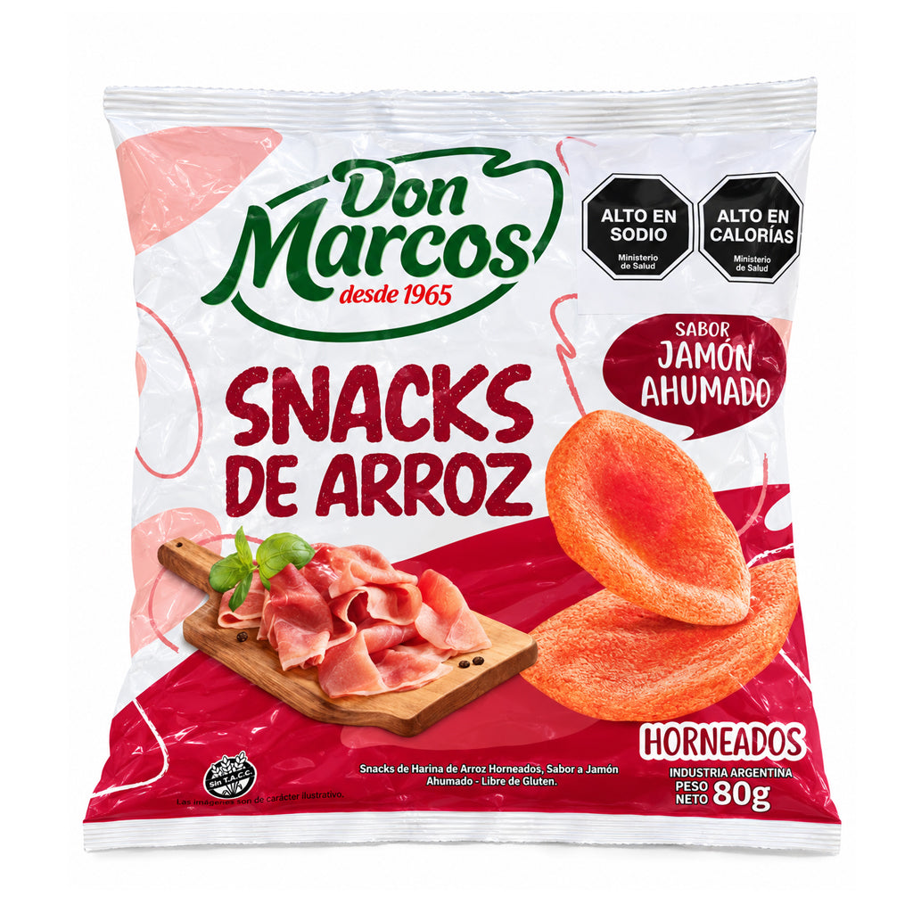 DON MARCOS SNACK DE ARROZ JAMON AHUMADO 80 GRS