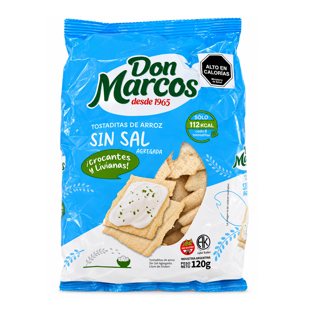 DON MARCOS TOSTADITAS DE ARROZ SIN SAL 120 GRS