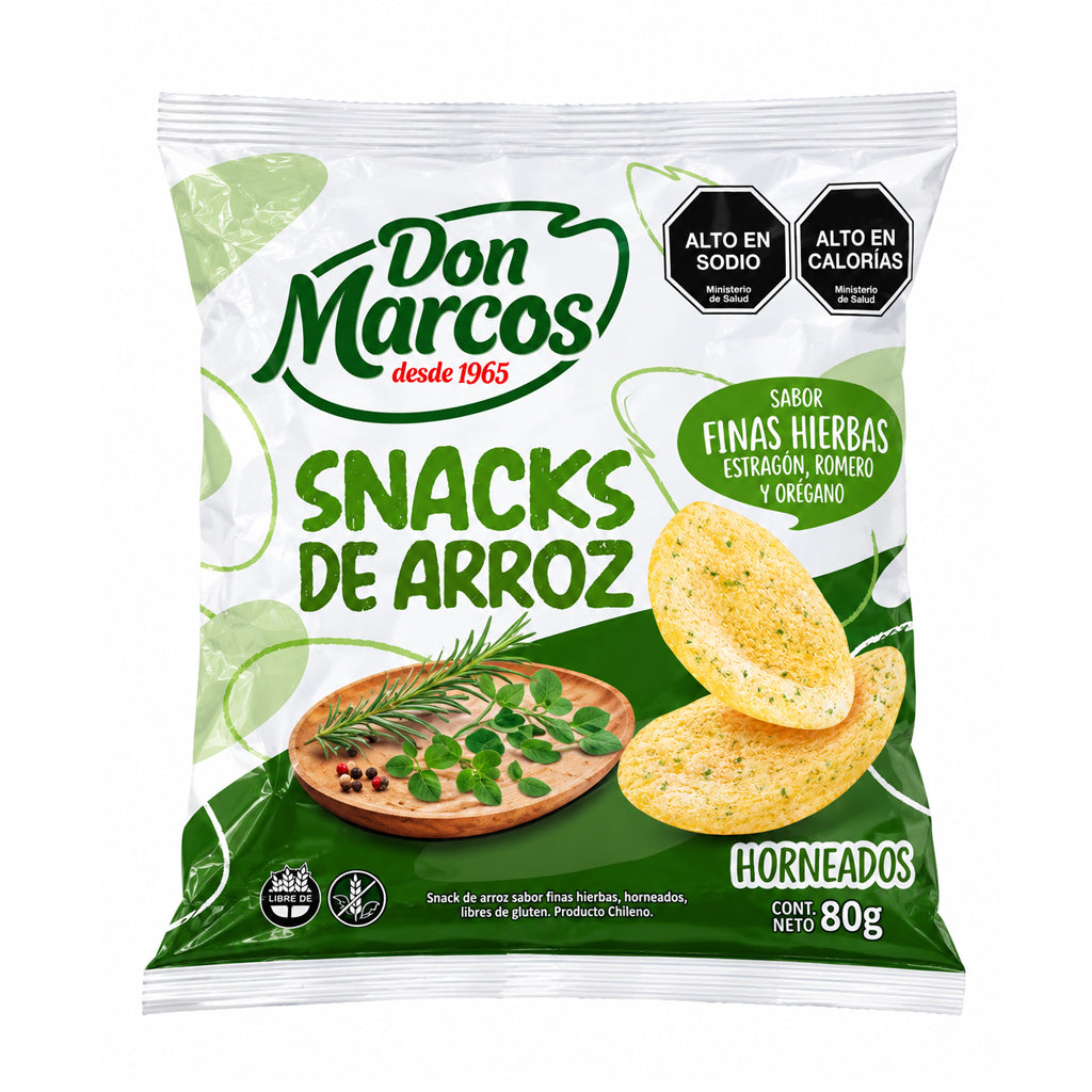 DON MARCOS SNACK DE ARROZ FINAS HIERBAS 80 GRS