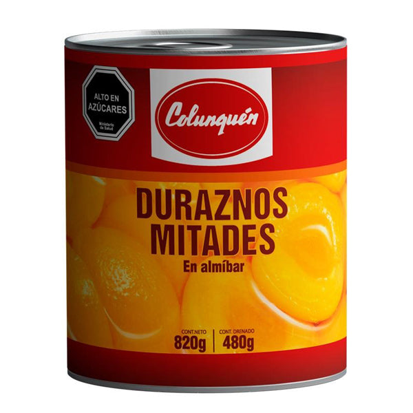 DURAZNOS MITADES  820 GRS COLUNQUEN