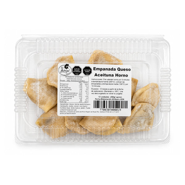EMPANADAS COCKTAIL QUESO ACEITUNA  12 UN. DP
