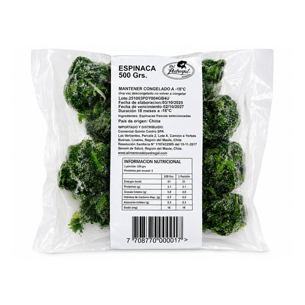 ESPINACAS CONGELADAS  500 GRS DP