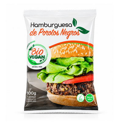 HAMBURGUESA POROTOS NEGROS  100 GRS BIO VEGAN