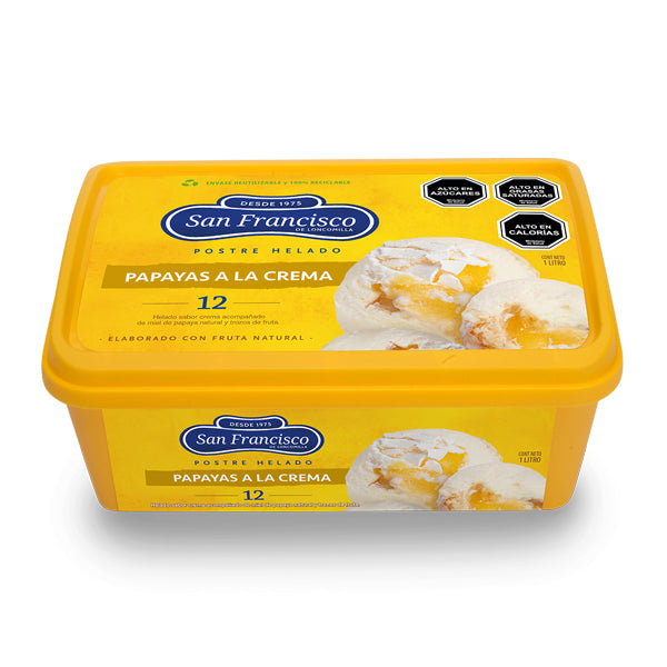 HELADO PAPAYAS A LA CREMA  800 ML. SAN FRANCISCO