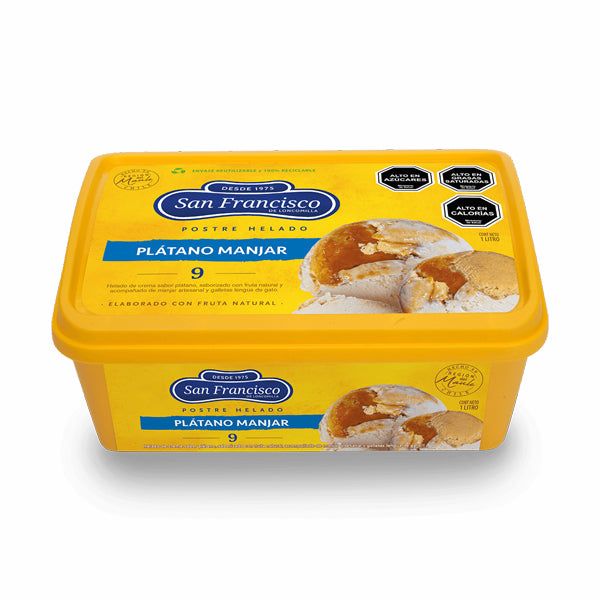HELADO PLATANO MANJAR  1 LITRO SAN FRANCISCO