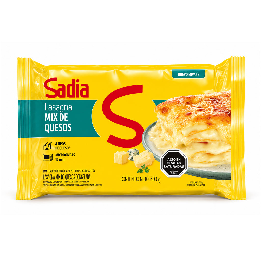 LASANA  CUATRO QUESOS  600 GRS SADIA