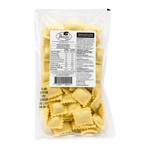 PASTA RAVIOLES CUATRO QUESOS  450 GRS DP