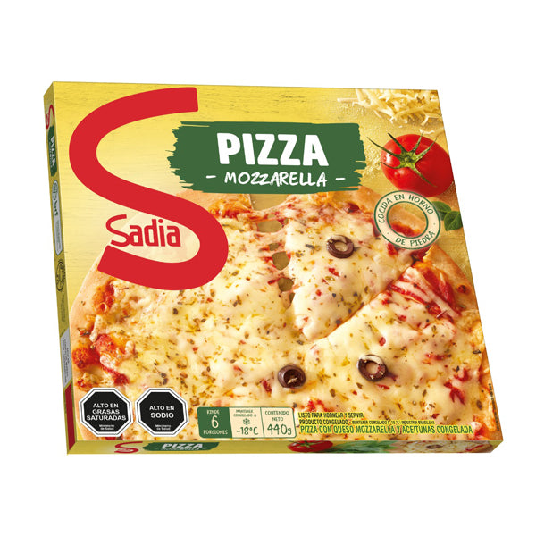 PIZZAS MOZZARELLA Y ACEITUNAS  440 GRS SADIA