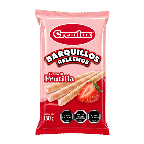 WAFER ROLLS FRUTILLA  150 GRS CREMLUX