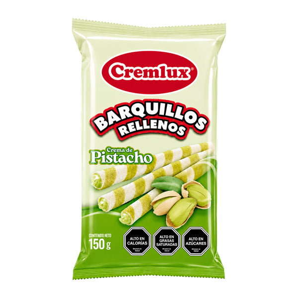 WAFER ROLLS PISTACHO  150 GRS CREMLUX
