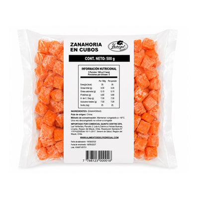 ZANAHORIAS EN CUBOS  500 GRS DP