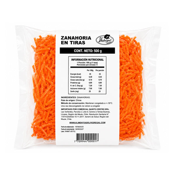 ZANAHORIAS EN TIRAS  500 GRS DP